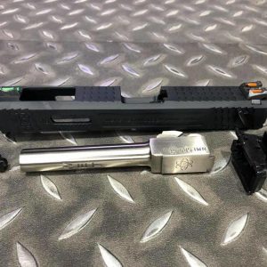 WE Glock G18C 變形金鋼 黑滑套+銀槍管組 原廠零件
