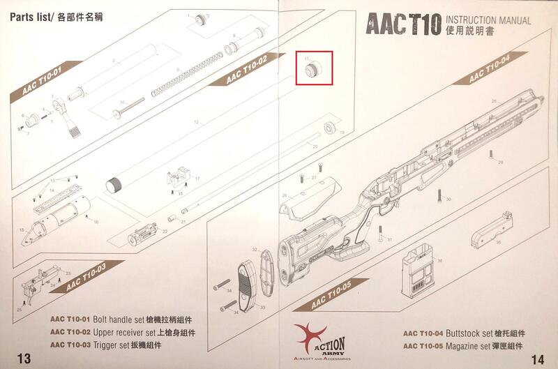 Action Army c T10 原廠槍管零件 11號aac T10 11 杰丹田生存遊戲airsoft