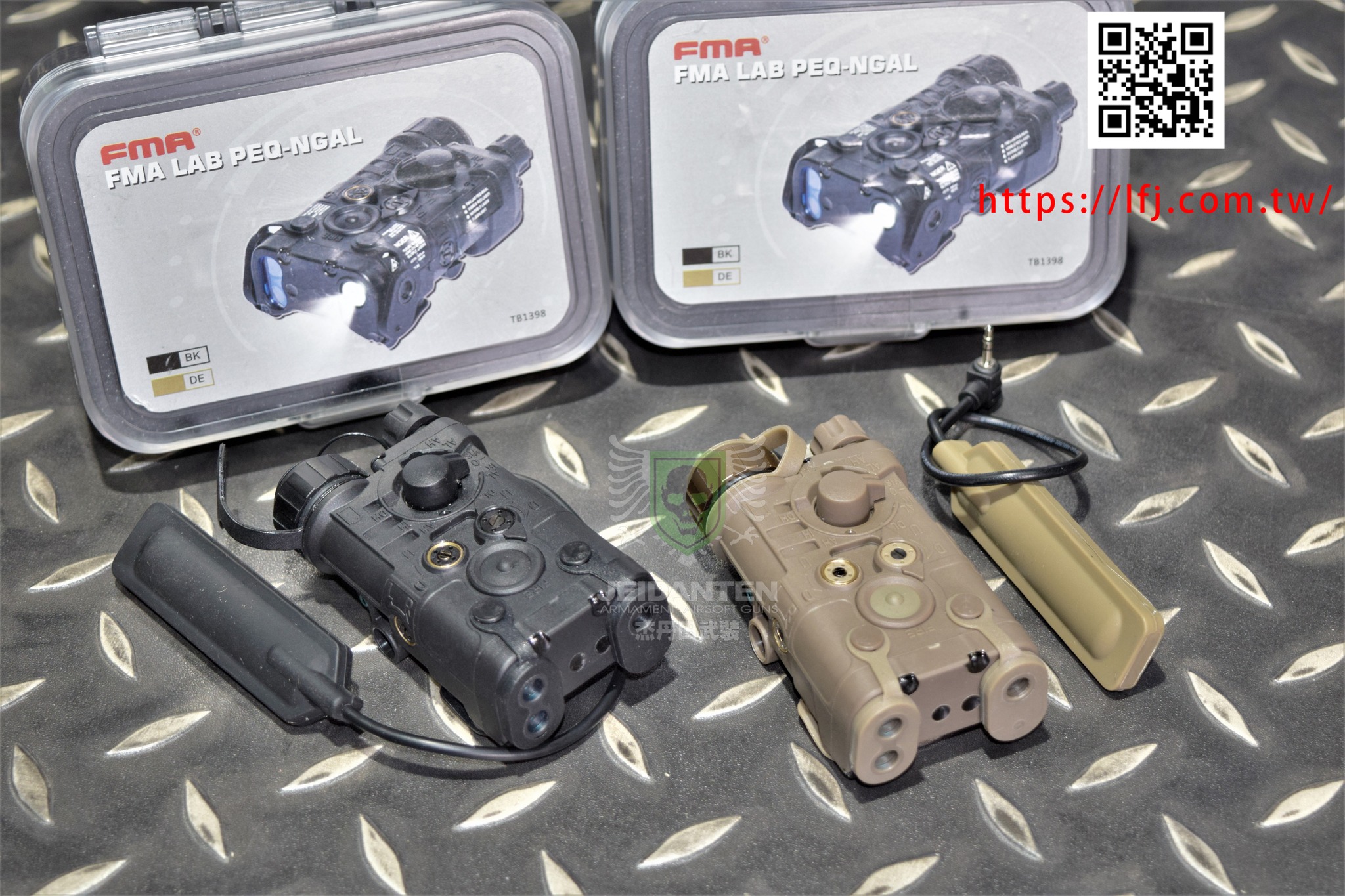 FMA LAB PEQ-NGAL 升級版LED槍燈+紅雷射+IR雷射黑色沙色TB1398 – 杰 